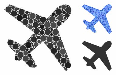 Yuvarlak Noktaların Uçak Mozaik Simgesi