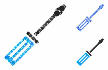 Küresel Ögelerin Tornavida Mozaik Simgesi