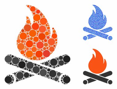 Kamp ateşi Kompozisyon Simgesi Çember Noktaları