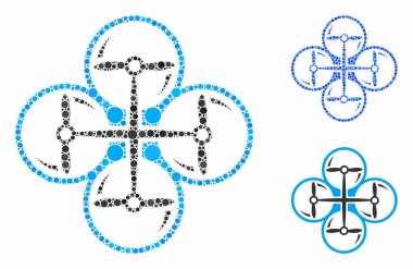 Dörtlü Helikopter Bileşimi Yuvarlak Noktaların Simgesi