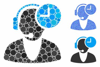 Çember Noktalarının Operatör Saati Mozaik Simgesi