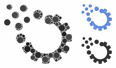 Dişli Bozukluğu Yuvarlak Noktaların Mozaik Simgesi