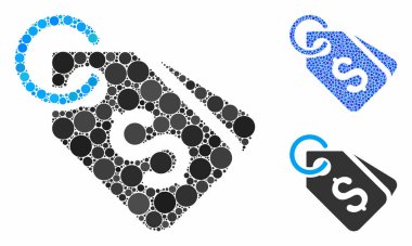 Dolar Fiyatı Yuvarlak Noktaların Mozaik Simgesi