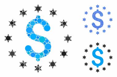 Parlak Dolarlık Mozaik Yuvarlak Noktalar Simgesi