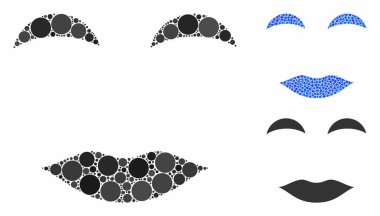 Bayan Gülücük Kompozisyonu Yuvarlak Noktaların Simgesi