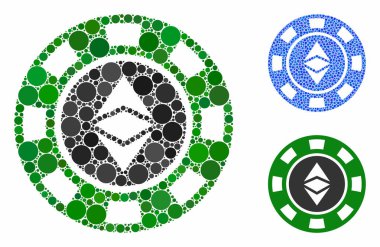 Ethereum kumarhane çipi Yuvarlak Noktaların Mozaik Simgesi