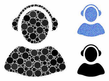 Küresel Ögelerin Operatör Mozaik Simgesi