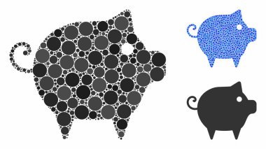 Küresel Ögelerin Domuzcuk Mozaik Simgesi