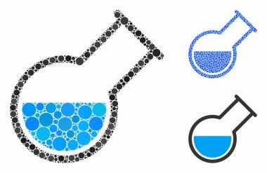 Yuvarlak Noktaların Döndürülmüş Retort Mozaik Simgesi