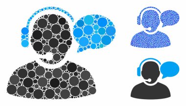 Operatör İleti Bileşimi Yuvarlak Noktalar Simgesi