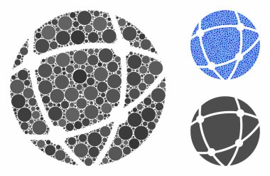 Küre Ögelerinin Ağ Mozaik Simgesi