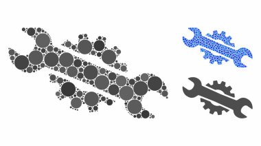 Yuvarlak Noktaların Servis Anahtarı Mozaik Simgesi