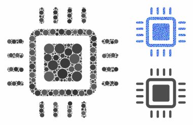 Yuvarlak Noktaların İşlemci Mozaik Simgesi