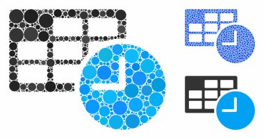 Küresel Ögelerin Tarih ve Saat Mozaik Simgesi