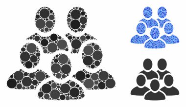 Erkekler Toplu Mozaik Yuvarlak Noktalar Simgesi