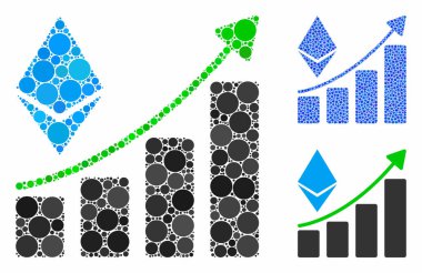 Küresel Ögelerin Ethereum Büyüme Trend Bileşimi Simgesi