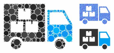 Küresel Ögelerin Mal Taşımacılığı Araba Bileşimi Simgesi