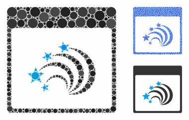 Festive Fireworks Takvim Sayfası Çember Noktalarının Kompozisyon Simgesi