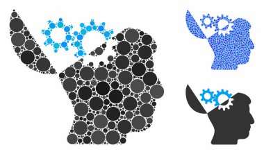 Yuvarlak Noktaların Açık Zihin Parçacıkları Kompozisyon Simgesi