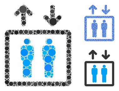 İnsan Asansör Bileşimi Çemberlerin Simgesi