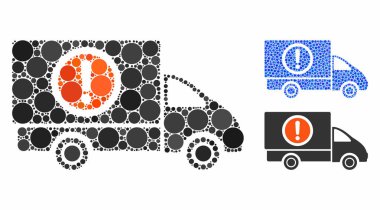 Tehlikeli Kamyon Yuvarlak Noktalar Mozaik Simgesi
