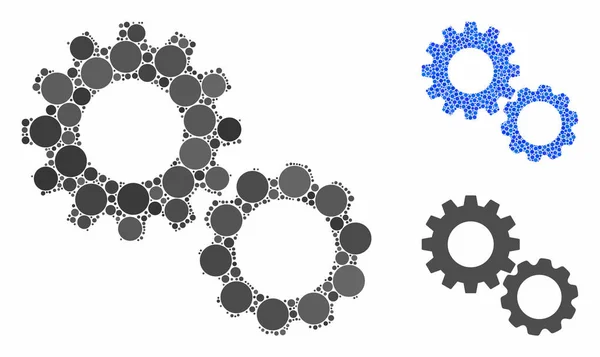 Engrenagens Mosaic Ícone dos Círculos — Vetor de Stock