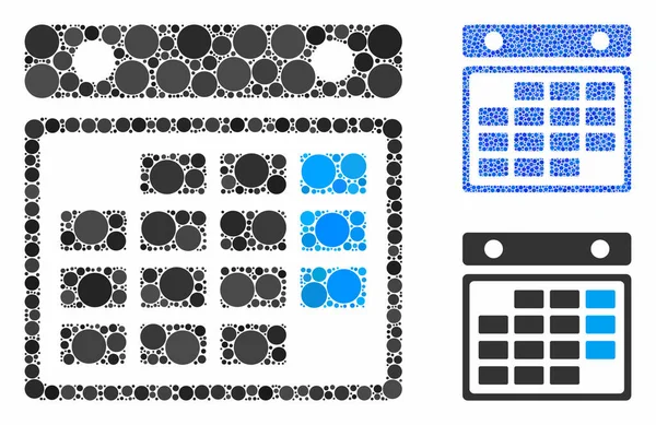 Calendario del mes Icono de composición de elementos esféricos — Archivo Imágenes Vectoriales