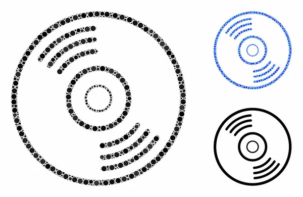 Música Disco Composición Icono de Círculos — Archivo Imágenes Vectoriales