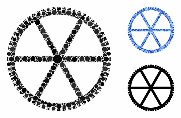 圆点的时钟齿轮马赛克图标 — 图库矢量图片