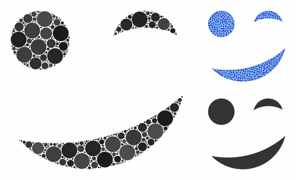 Joke Smiley Composizione Icona di oggetti sferici — Vettoriale Stock