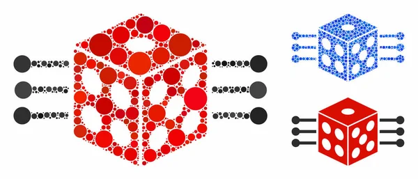 Dados Enlaces Icono de composición de puntos de círculo — Vector de stock