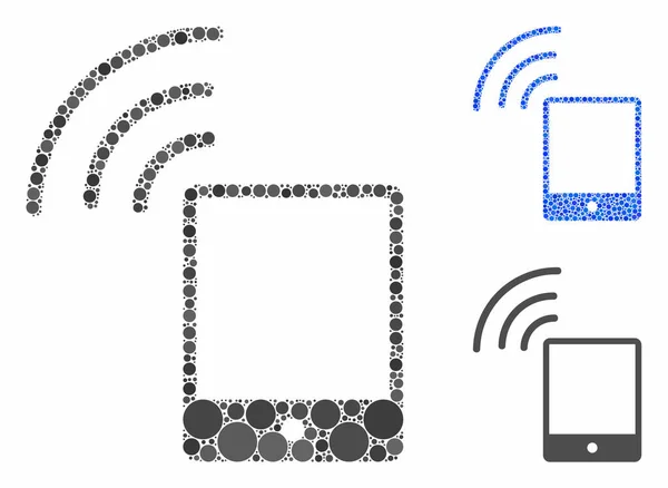 Smartphone Wi-Fi Signal Mosaic Icône d'objets sphériques — Image vectorielle