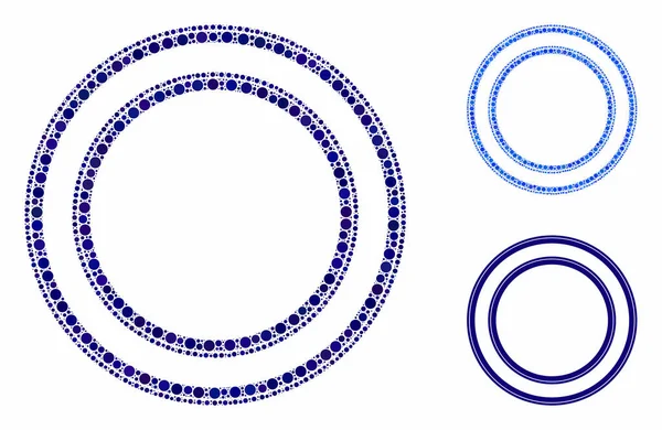Složení dvojitého kruhu Ikona kruhů — Stockový vektor