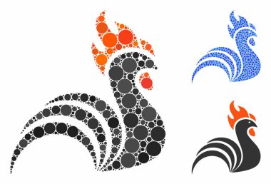 Küresel Ögelerin Horoz Mozaik Simgesi