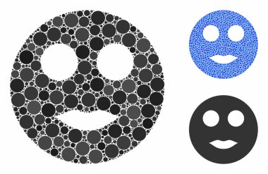 Dudaklar Gülen Mozaik Çemberler Simgesi