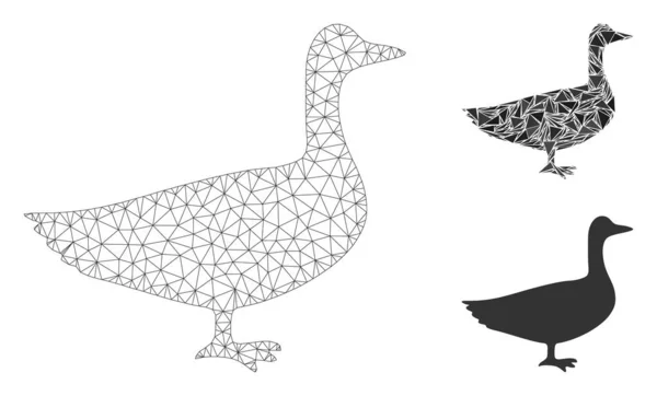 Ganso Vector Malla 2D Modelo y Triángulo icono del mosaico — Archivo Imágenes Vectoriales