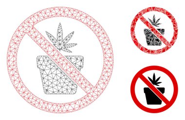 Esrar Otu Vektörü Kabartma Modeli ve Üçgen Mozaik Simgesi Yok