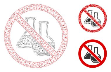 Kimyasal Vektör Kablo Çerçeve Modeli ve Üçgen Mozaik Simgesi Yok