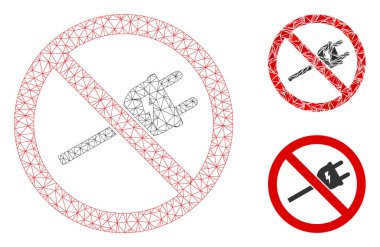 Elektrik Kablo Vektörü Kabartma Modeli ve Üçgen Mozaik Simgesi Yok