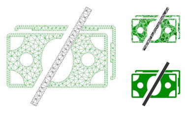 Ücret Vektörü Kablo Çerçeve Modeli ve Üçgen Mozaik Simgesi Yok