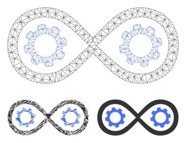 Daimi Mobil Vektör Ağı 2d Model ve Üçgen Mozaik Simgesi