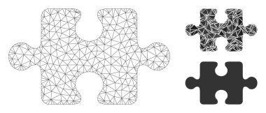 Bulmaca Ögesi Vektör Kabartma Modeli ve Üçgen Mozaik Simgesi