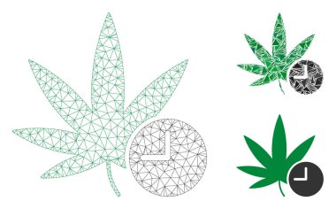 Ot Zaman Vektörü Kablo Çerçeve Modeli ve Üçgen Mozaik Simgesi