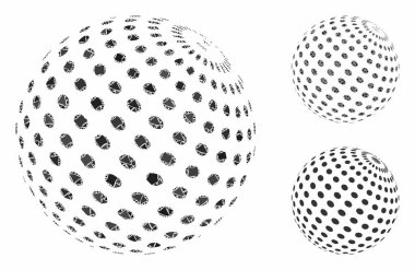 Soyut noktalı küre Eşitsiz Parçaların Mozaik Simgesi