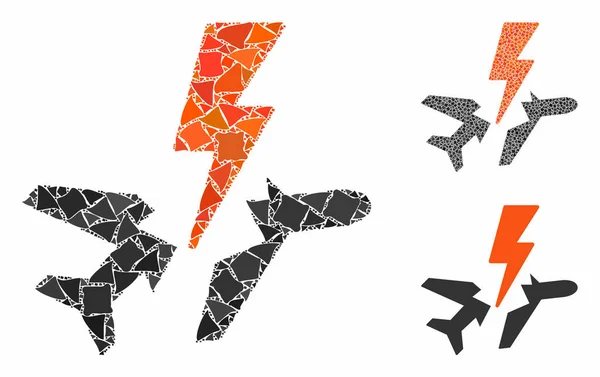 Disastro aereo Mosaico Icona degli elementi disuguali — Vettoriale Stock