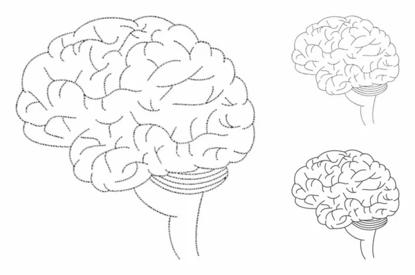 阿勃鲁普零件的脑拼接图标 — 图库矢量图片