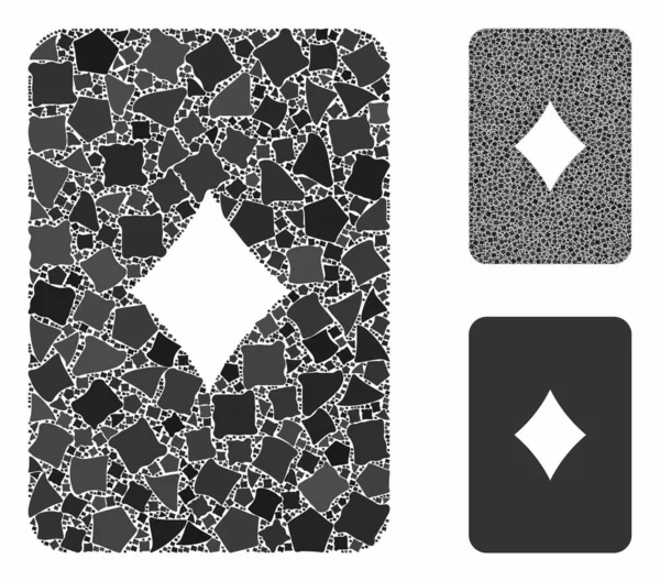 Diamanter spelkort Mosaik ikon av Abrupt delar — Stock vektor