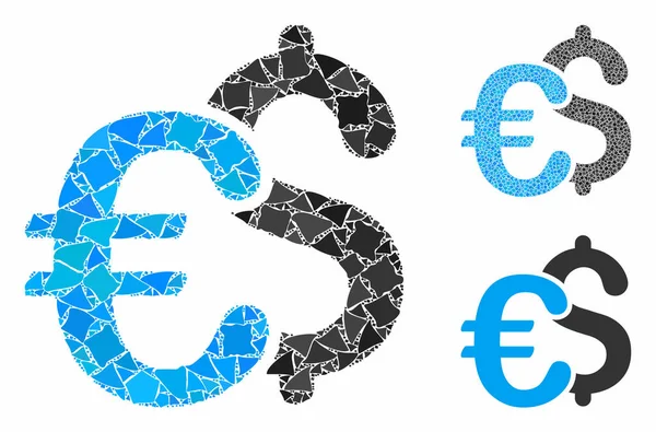 Symboles Euro et Dollar Composition Icône de Pièces Tremulantes — Image vectorielle