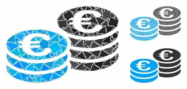 Piles de pièces en euros Composition Icône de Raggy Elements — Image vectorielle