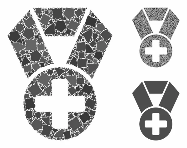 Tıbbi Çapraz Madalya Unequal Elementlerin Kompozisyon Simgesi